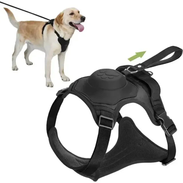 AMOBOX Dog Harness Soft Leash Retractable,Adjustable for Large Dogs Slip with Leash Handle,Comfortable with Integrated and Anti
